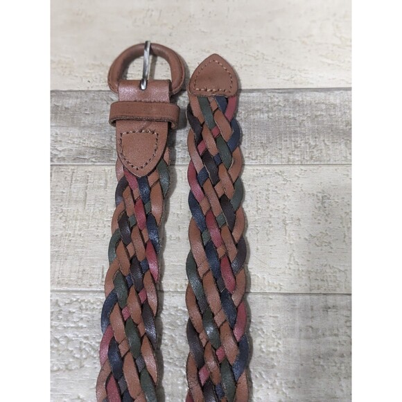 Braided Earthy Tone Leather Belt Sz S-36" Boho Outdoor Women's Belt - Picture 4 of 7